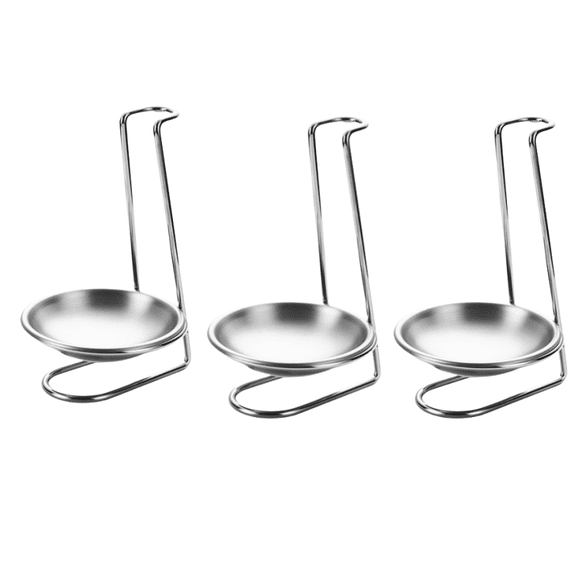 Modern Stainless Steel Spoon Rest Upright Utensil Holder 3PCS Kitchen Organizer