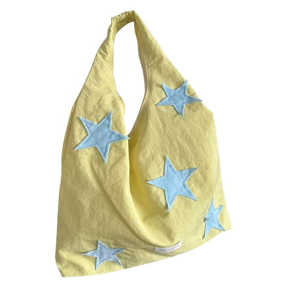 HUISZJ Star Shoulder Bag, Reusable Tote Handbag, Large Capacity Crossbody Bag for Women Work Shopping Travel (A)