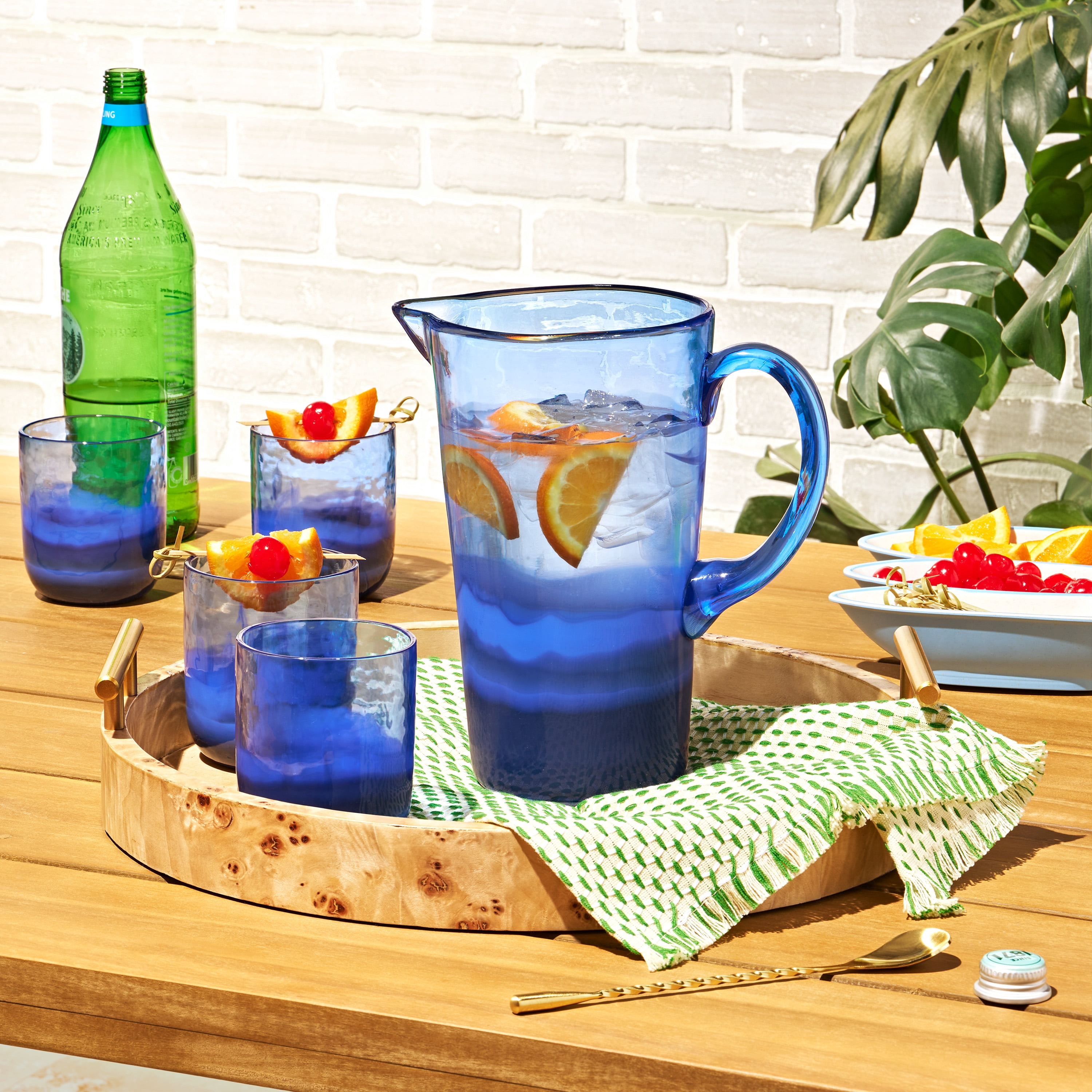 (2 pack) Beautiful 4-piece 14-Ounce Colorblock Acrylic Short Tumblers set, Multi-Color by Drew Barrymore