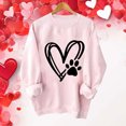 thumbnail image 2 of Heart Sweatshirt for Womens Valentines Shirt Lover Gift Pullover Oversize Romantic Long Sleeve Tops, 2 of 4