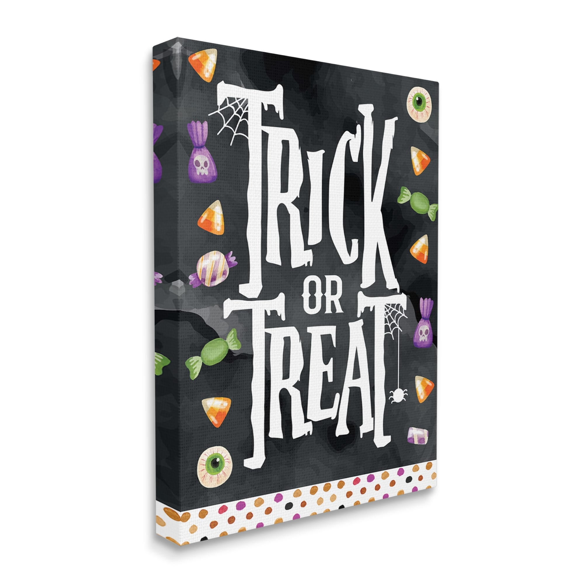 Stupell Industries Trick Or Treat Halloween Candy Holiday Painting Gallery Wrapped Canvas Print Wall Art
