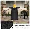 thumbnail image 6 of 3-Piece Outdoor Fire Pit Bar Set Patio Conversation Dining Bistro Set with 40000BTU Propane Round Fire Table 2 Swivel Barstools Chairs, Black, 6 of 9