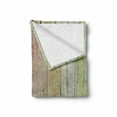 thumbnail image 2 of Fence Soft Flannel Fleece Throw Blanket, Old Painted Hardwood Planks Vintage Weathered Grunge Toned Garden Background, Cozy Plush for Indoor and Outdoor Use, 60" x 80", Pale Sage Green, by Ambesonne, 2 of 6