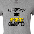 thumbnail image 4 of Inktastic Congrats My Sister Graduated with cap Women's T-Shirt, 4 of 5
