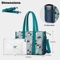 thumbnail image 5 of Teacher Tote Bag,Black Corgi Teacher Utility Tote Bag,Large Work Tote Bags for Women with Multiple Pockets,Top Zipper Closure,13.8x10.6x6.7 Inch, 5 of 5