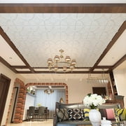 12-Pack 24x24 Glue up PVC Ceiling Tiles in White