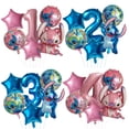 thumbnail image 1 of Juego de 6 globos de fiesta Disney Lilo & Stitch de 32 pulgadas con números para baby shower, decoraciones para fiestas de cumpleaños, juguetes para niños, regalos, 1 of 5