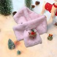 thumbnail image 6 of AuroraX Plush Christmas Scarf Pink Warm Thick Fur Scarf Soft Classic Luxurious Knit Fleece Cute Wrap for Women Cold Weather, 6 of 6