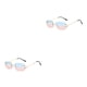 thumbnail image 3 of Qarigey Gafas de sol protectoras rectangulares, gafas de PC no deformables resistentes a impactos, gafas de sol para mujer, azul y rosa Azul rosado 2Conjunto, 3 of 6
