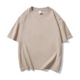 thumbnail image 5 of Fengqque Women's Plus Size Short Sleeve T-Shirts Round Neck Solid Color Loose Tops Summer Basic T-shirt Khaki XXL(XXL), 5 of 5