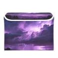 thumbnail image 2 of Foldable Fabric Storage Bin With Handle Collapsible Basket Box Storage With Lid Organizer Purple Storm with Lightning, 2 of 7