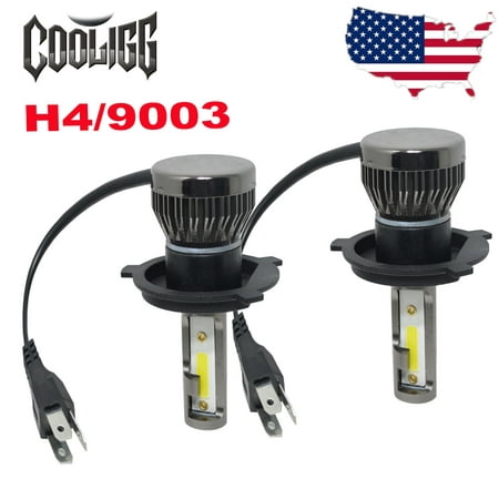 1 Pair Cooligg H4 9003 LED Headlight Conversion Kit Bulbs Light 1200W 180000LM