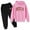 Pink-F, variant on Children Sweatsuit Set 2 Piece Kids Outfits for Girls Sweatshirt and Sweatpants Joggers Set Casual Letter Printed Long Sleeve Pullover Sweatsuit Athletic Clothes Sets Teen Clothes 11-12 Years