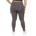 thumbnail image 3 of Yelete Women's High Waist Mesh Leggings with Moto Pockets, Charcoal XL, 3 of 4