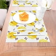 thumbnail image 5 of YFYANG Washable Heat-Resistant Placemats, 70% PVC/30% Polyester, Yellow Polka Dot Flowers Kitchen Table Mat, 12" x 18" 4 Piece, 5 of 6