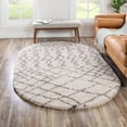 thumbnail image 2 of RugPal Shag Shoploni Collection Area Rug 5'3"x8' Oval - Pure Ivory, 2 of 5
