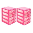 thumbnail image 2 of Beautynvta 2 Pcs Plastic Storage Drawers, Mini Organizer Stackable Storage Bins Container Case, Sliding Drawer for Clothes Bedroom Kitchen Bathroom Dorm Office, 5.1" x 3.5" x 5.9", Red, 2 of 5