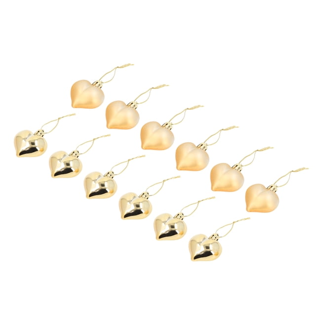 Decoración de Árbol de Navidad, 12 piezas multifuncionales en forma de corazón, adornos colgantes romáyticos, práctica, pequeños, de plástico, dulce, decoración de árbol