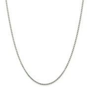 Solid 925 Sterling Silver 2.25mm Flat Rope Chain Necklace 18" - with Secure Lobster Lock Clasp