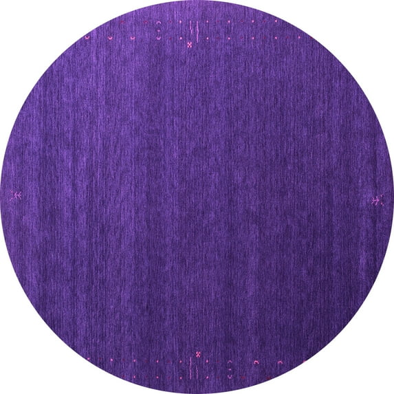 Ahgly Company Indoor Round Abstract Pink Contemporary Area Rugs, 7' Round