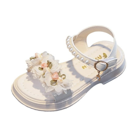 

FhsagQ Toddler Girl Sandals Size 6 Gold Children Shoes Soft Sole Open Toe Sandals Fashion Pearl Flower Princess Sandals Girls Sandals Size 34 Toddler Girl Sandals Size 9 Comfortable Beige 32