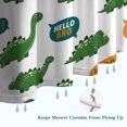 thumbnail image 6 of White Green Dinosaurs Speech Bubbles Pattern Shower Curtain 36"x72" ,Bathroom Decorative Shower Curtains Set with 12 Hooks,Modern Waterproof Washable Shower Curtain, 6 of 6