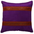 thumbnail image 2 of Stylo Culture Indian Chair Seat Throw Pillow Covers 16x16 Jacquard Purple Zippered 40x40 cm Bedroom Satin Velvet Floral Square Cushion Covers | Set Of 5, 2 of 4