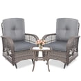 thumbnail image 7 of MEETWARM 3 Piece Wicker Rocking Rattan Patio Outdoor Set with Glass-Top Coffee Table, Gray, 7 of 7
