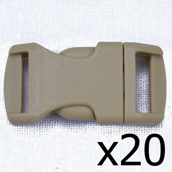 Tan 1/2 Inch Buckle - 20 pack - Great for Paracord
