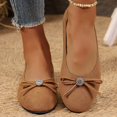 thumbnail image 4 of Domzle Flats for Women Bowknot Round Toe Dress Shoes Dressy Ballet Flats Comfortable Lightweight Slip On Shoes for Office Brown US-10, 4 of 4