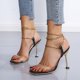 thumbnail image 4 of Sandalias de tacón alto con punta abierta y correa en el tobillo con cadena de metal transparente sexy para mujer Wmkox8yii hfjk3475, 4 of 6