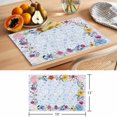 thumbnail image 6 of Spring Flower Placemats Set of 6, Country Farm Watercolor Red Pink Blue Floral Green Leaf Non-Slip Place Mats Washable Table Mats for Kitchen Dining Table Decorations Indoor/Outdoor, 6 of 9