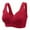 Red, variant on purcolt Front Closure Wire Free Bras for Women, Plus Size Comfort Push Up Bra Full-Coverage Wireless Brassiere Lightly Lined Breathable Bralettes Non-Adjustable Lingerie Everyday Underwear