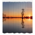 thumbnail image 3 of Ambesonne Nautical Shower Curtain, Sunset on Lake Tahoe, 69"Wx84"L, Orange Blue, 3 of 5