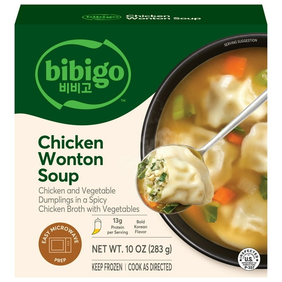Bibigo Frozen Chicken Wonton Soup, 10.0 oz