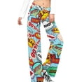thumbnail image 4 of Top-kevin Funny Comic Speech Bubble Pattern Yoga Pants Women Wide Leg Pants Casual High Waisted Straight Lace Up Lounge Sweatpants, 4 of 14