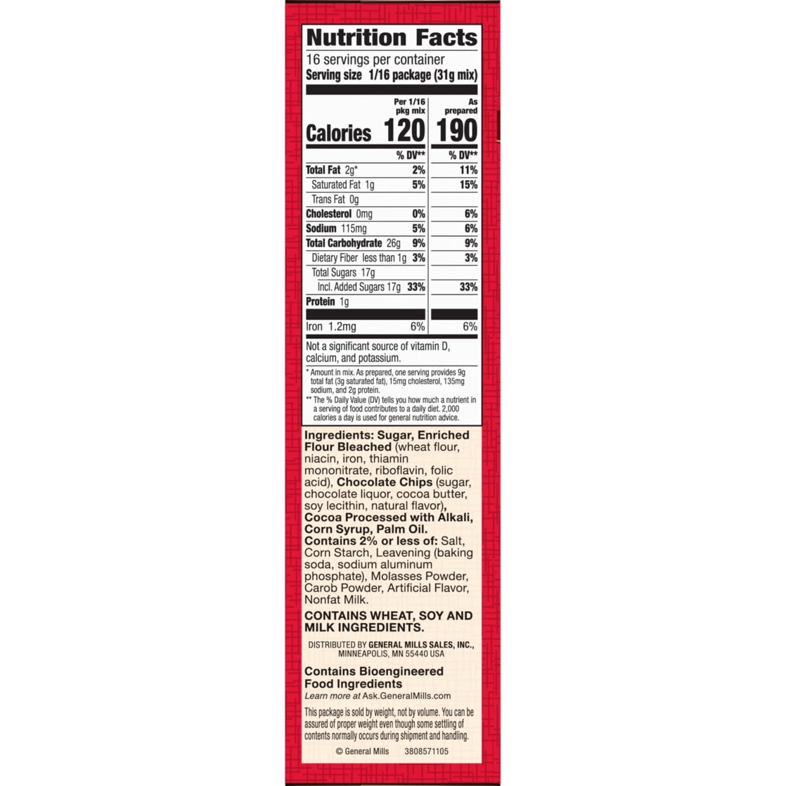 (8 pack) Betty Crocker Delights Cookie Brownie Bar Mix, 17.4 oz.