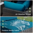 thumbnail image 3 of Patio Furniture Set - All-Weather - 7 Piece Patio Outdoor Conversation Set, Modular Wicker Rattan Sectional Sofa for Backyard, Garden, Poolside, Balcony, Porch, Patio, Brown/Peacock Blue, 3 of 7