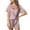 Pink, variant on qolati Pajamas Set for Women Satin Short Sleeve Sleepwear Top and Shorts Soft V Neck Pjs Set Classic 2 Piece Loungewear Matching Outfits