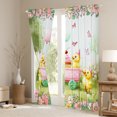 thumbnail image 3 of jejeloiu Kawaii Yellow Duck Black Out Curtains,Rainbow Retro Flower Curtains Pack of 2 (42x63 Each),Rustic Floral Bedroom Curtains For Girl Kids,Luxury Bedroom Decor, 3 of 6