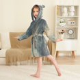 thumbnail image 4 of FORMRS Niños Bathrobe Unisex Hooded Robe Soft Plush Pajamas Sleepwear, Size 2-3T, Retro Forest, 4 of 7