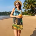 thumbnail image 3 of Balery Green Tractor Field Vestidos de verano para mujer con estampado: vestido holgado sin mangas, vestido playero informal y cómodo para días calurosos., 3 of 7