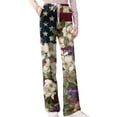 thumbnail image 5 of Independence Day Womens Pajama Pants Drawstring Stretch Funny Stars Print Pjs Casual 250th Anniversary Elastic Waist Pajama Pants, 5 of 7