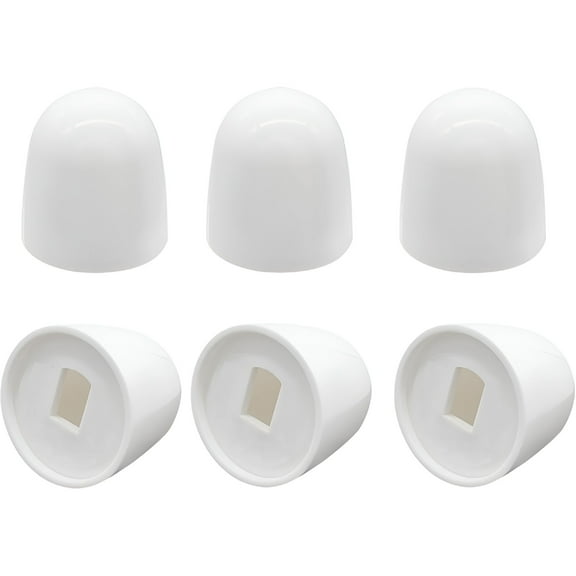 LAMIRO 2 Pcs Universal Tall Toilet Bolt Caps,White Plastic Toilet Floor Caps with Washers Round Push-On Bottom Toilet Bowl Bolt Caps Covers for Home,Office(37mm Height)