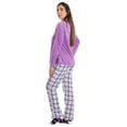 thumbnail image 2 of Just Love Henley Pants Set with Socks for Women 6732-10441-XL (Purple Plaid, Small), 2 of 4
