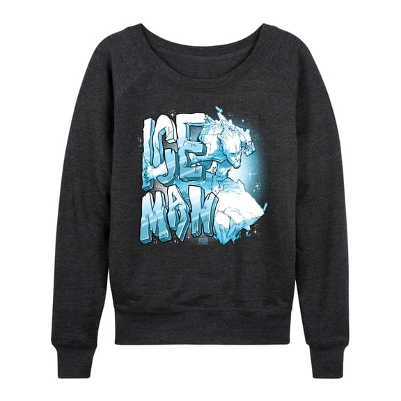 X-Men - Lightweight French Terry Wide Neck Long Sleeve Graphic Shirt