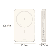 UGREEN 10000mAh Magnetic Power Bank, Pink
