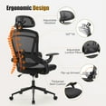 thumbnail image 4 of JIOABL Ergonomic Mesh Office Chair, High Back Desk Chair with Adjustable Lumbar Support, Headrest & Armrests, Swivel Task Chair, Black, 4 of 6