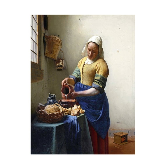 Trademark Fine Art Jan Vermeer The Milkmaid 1658-60 Canvas Wall Art - 14x19