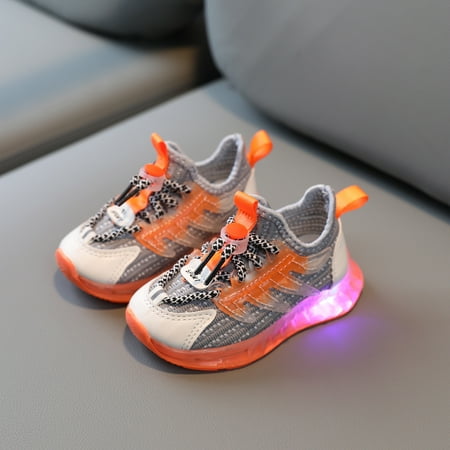 

Qepwscx Children Kids Girls Led Light Luminous Running Sport Shoes Mesh Sneakers Clearance